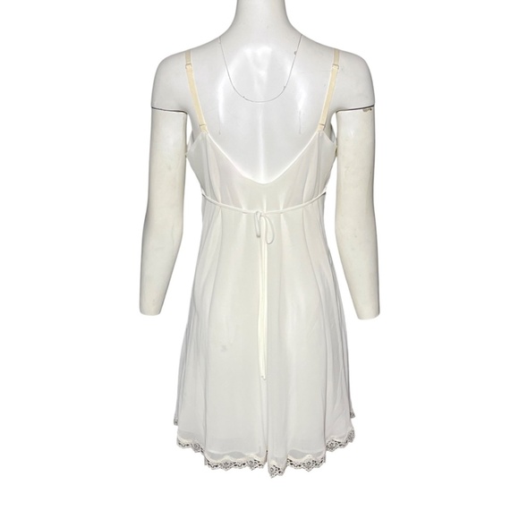 Oscar de la Renta Pink Label Sleeveless Babydoll Chemise Nightgown Ivory Size M - Picture 4 of 7